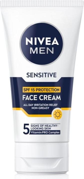 Produktbild NIVEA MEN Protective skin cream SPF 15 Men Sensitive (Face Cream) 75 ml (75 ml, Tagescreme, SPF 15)