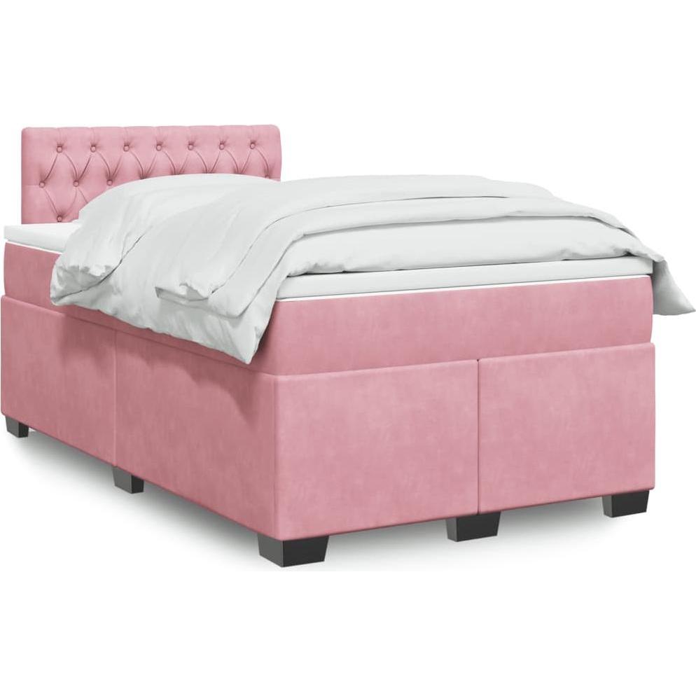 VidaXL, Bett, Bo x springbett mit Matratze 120 x 200 cm Samt (120 x 200 cm)