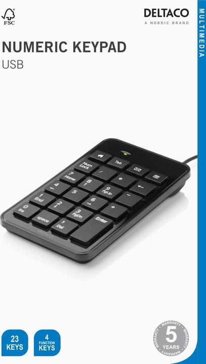 Produktbild Deltaco TB-120 (Ohne Tastaturlayout, Kabelgebunden)