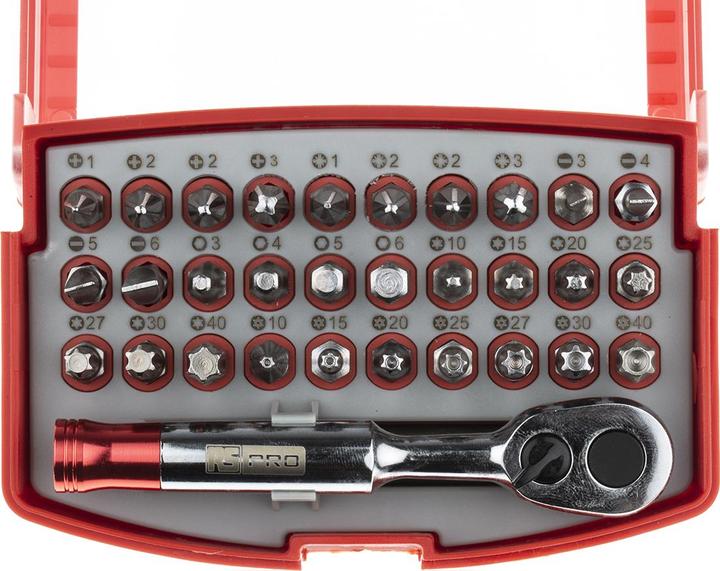 Actual product image RS PRO 32pc bit set w/stubby ratchet handle