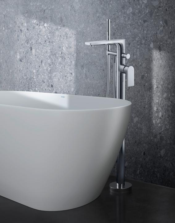 Productafbeelding Duravit Eéngreeps badmengkraan Tulum vloerstaand chroom