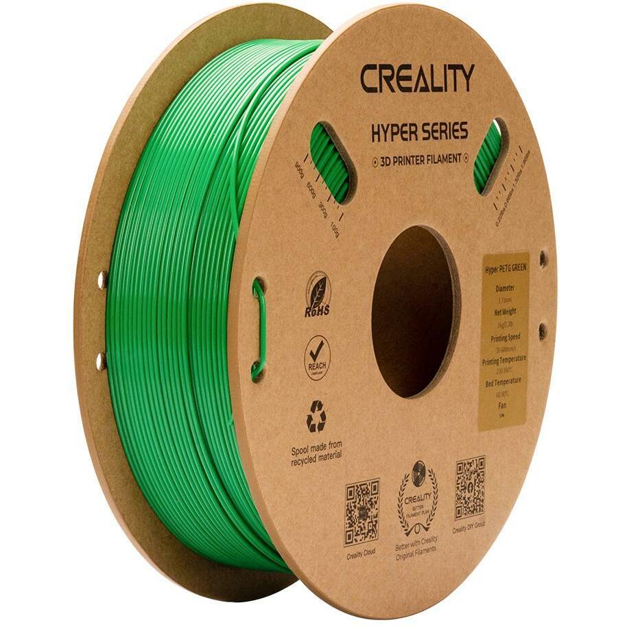 Creality Filament PETG Hyper Grün, 1.75 mm, 1 kg (PETG, 1.75 mm, 1000 g, Grün), 3D Filament, Grün