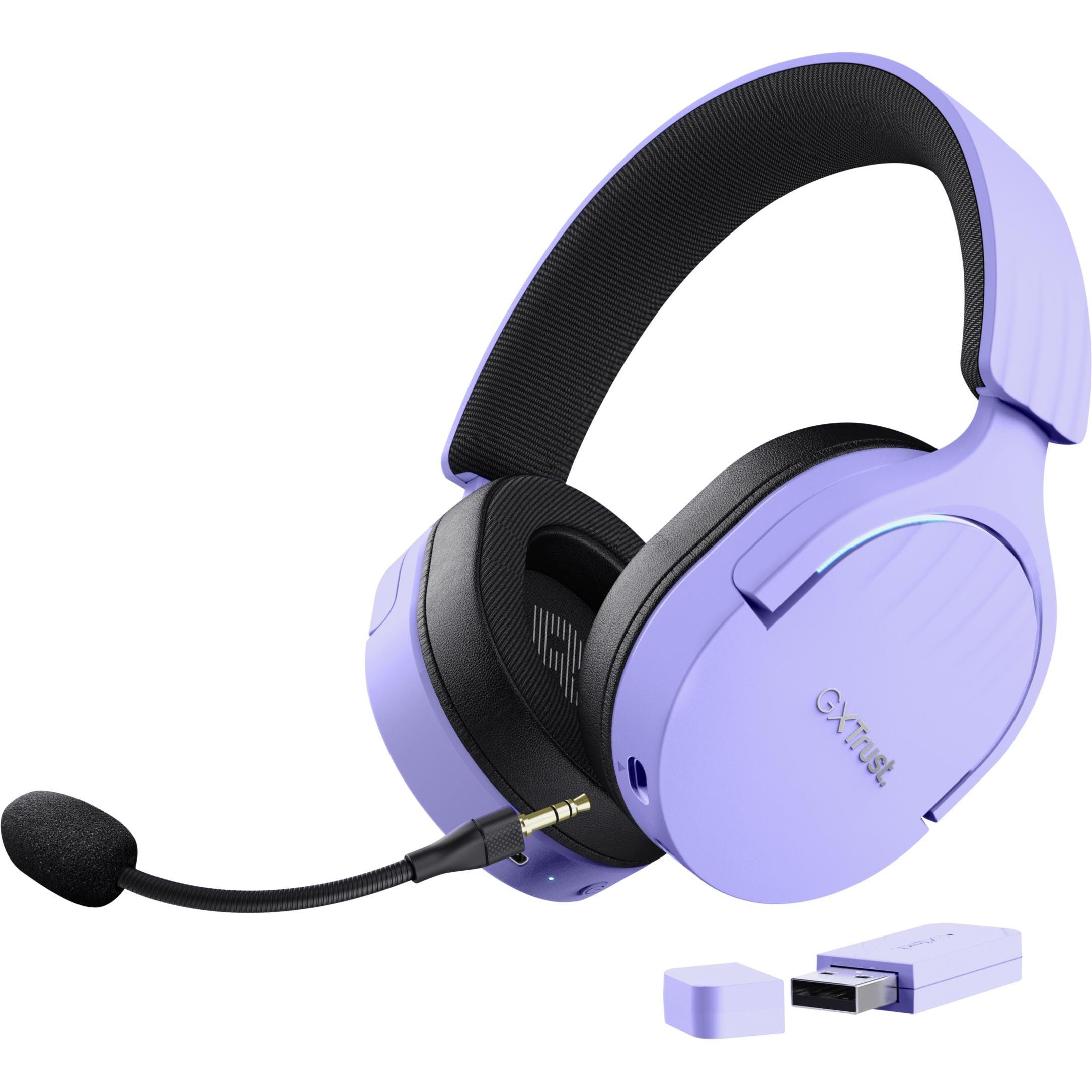 Trust GXT 491P Fayzo (Kabellos, Kabelgebunden), Gaming Headset, Violett, Schwarz