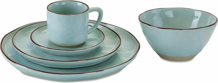 Actual product image Loberon Tableware Set of 30 Biarré turquoise (30 pcs.)