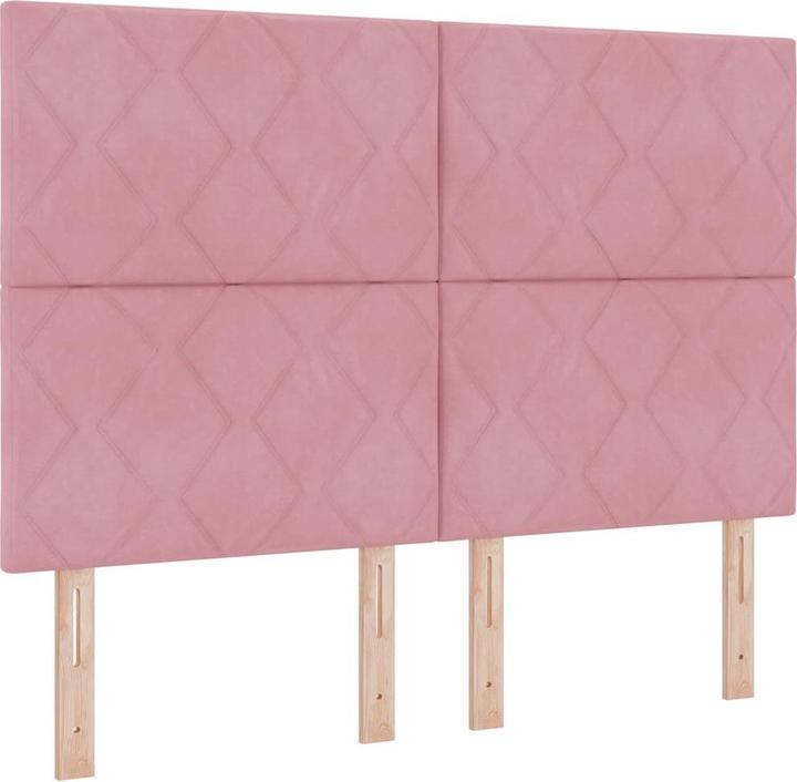 Produktbild VidaXL Kopfteil mit rosa Diamantblockdesign 160 cm Samt (160 x 40 x 7 cm)