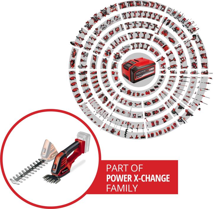 Produktbild Einhell Akku-Gras- und Strauchschere GE-CG 18/100 Li - Solo + E-Box Koffer S-F (Akkubetrieb)