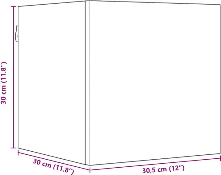 Image du produit vidaXL Wandmontiertes TV-Regal (30 x 30 x 30 cm)