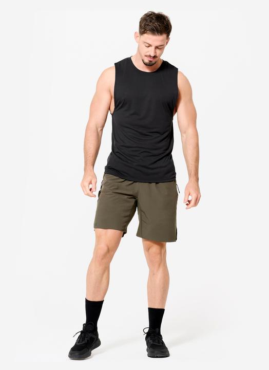 Actual product image Domyos Men's Crew Neck Slim-Fit Breathable Cross Training Tank Top - Black (M)