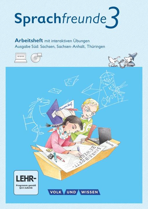 Produktbild Sprachfreunde 3. Schuljahr. Arbeitsheft mit interaktiven Übungen. Süd (Deutsch, Andrea Knöfler, Katrin Junghänel, 2016)