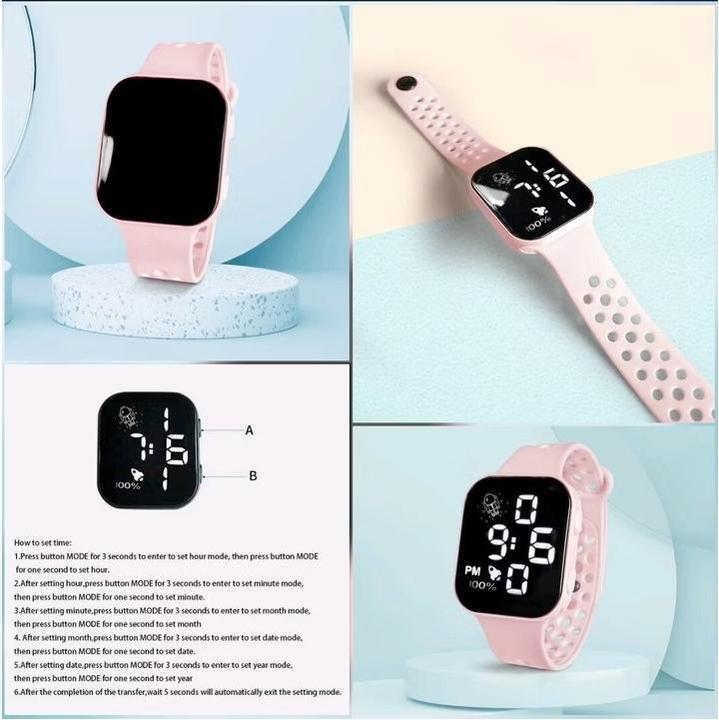 Actual product image Cbx P1 Fashion LED digital watch with silicone strap 12-hour display black (39 mm)