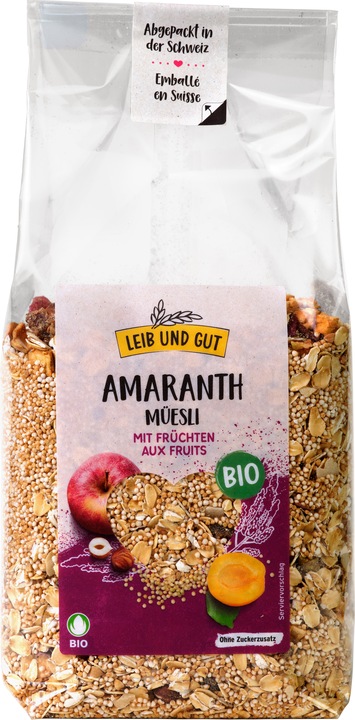 Produktbild Leib und Gut Amaranth Früchte Müesli Bio Knospe Import (500 g)