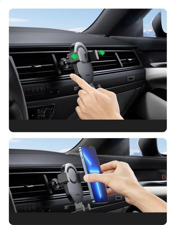 Produktbild Ugreen Car holder for ventilation grille with inductive charging CD256 (silver)