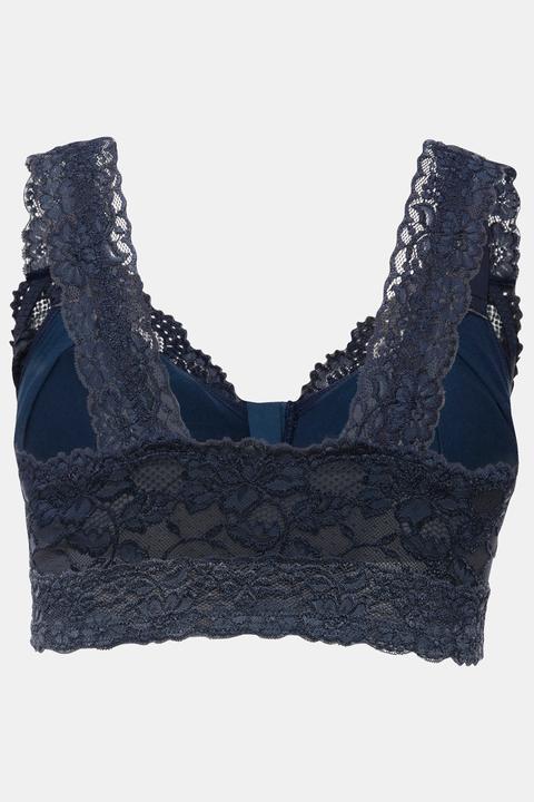 Actual product image Ulla Popken Lace Zip Front Versatile Wirefree Bustier (90 B)