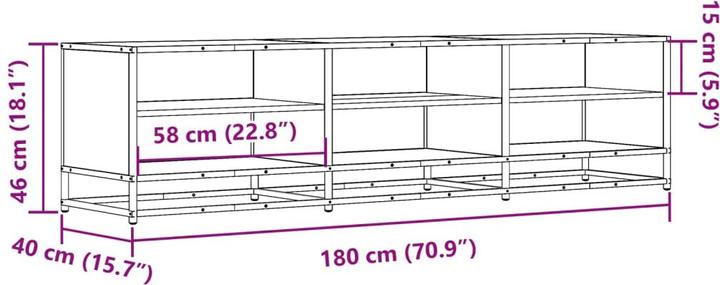 Immagine prodotto VidaXL Mobile TV Mobile TV basso Tavolo TV Aspetto rovere marrone (180 x 40 x 46 cm)