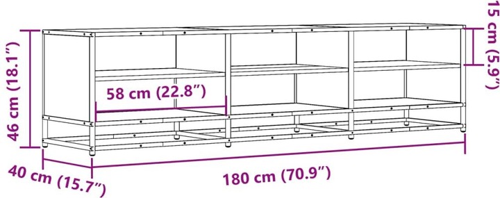 Image du produit VidaXL Meuble TV Lowboard Meuble TV Table de télévision brun imitation chêne (180 x 40 x 46 cm)
