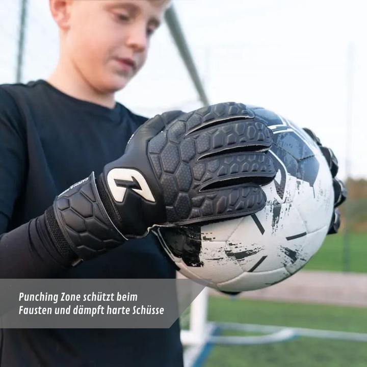 Produktbild Catch & Keep Fussballhandschuhe Fly Kids Dark Soul Gr. 5 Torwart Goalie Handschuhe (5)