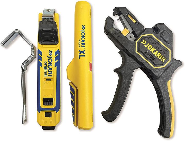 Image du produit Jokari Kit d'installation domestique Premium 3 pièces avec pince à dénuder SECURA 2K (176 mm)