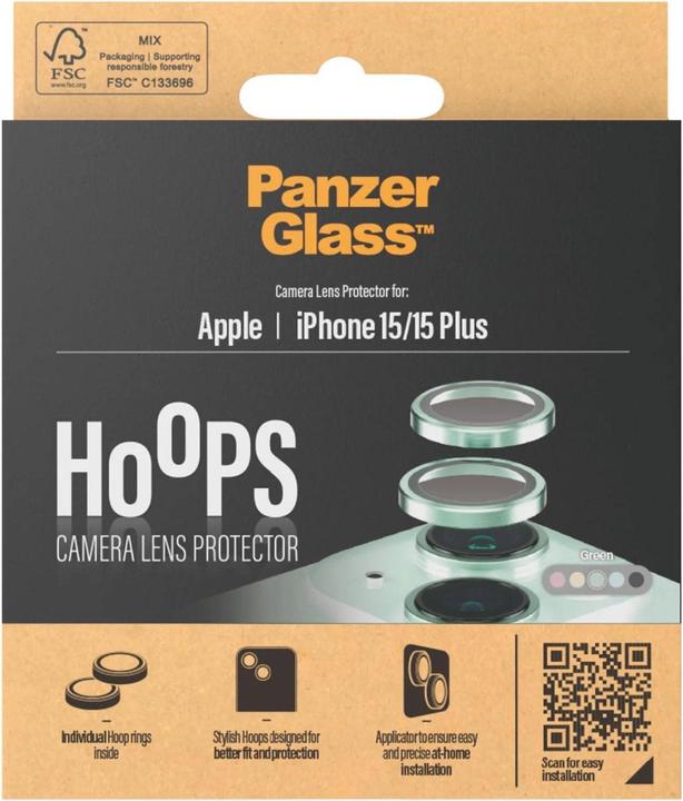 Actual product image PanzerGlass Hoops Camera Lens Protector (1 Piece, Apple iPhone 15, Apple iPhone 15 Plus)