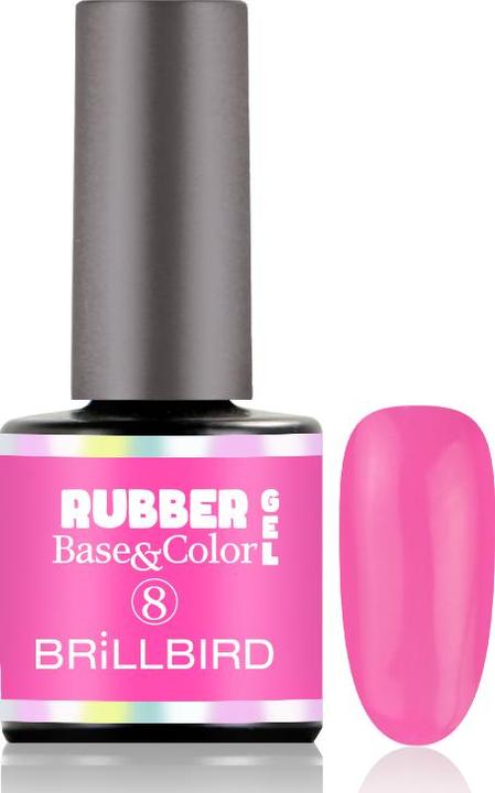 Produktbild BrillBird Rubber Gel Base&Coral #8 8ml (Gel-Effekt Nagellack)