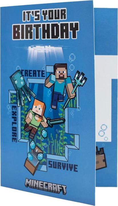 Minecraft Geburtstagskarte Karton (1 Stk.)