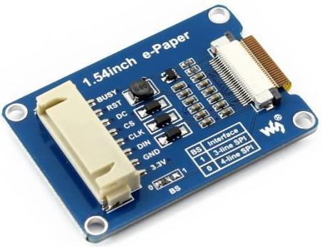 Actual product image WaveShare 1.54 200×200 ePaper Display Modul mit SPI Interface, dreifarbig (rot, schwarz, weiss)