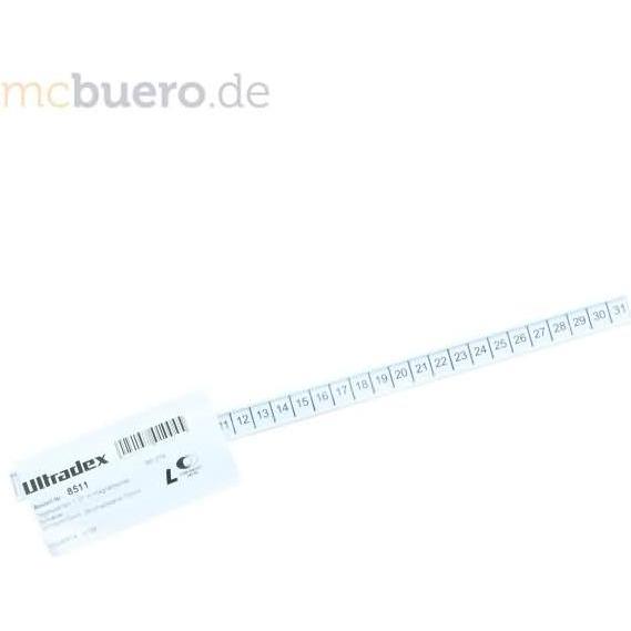 Ultradex, Zubehör Präsentieren, Skala mit Tageszahlen 1-31 magnetisch 310x15mm Strichabstand 10mm