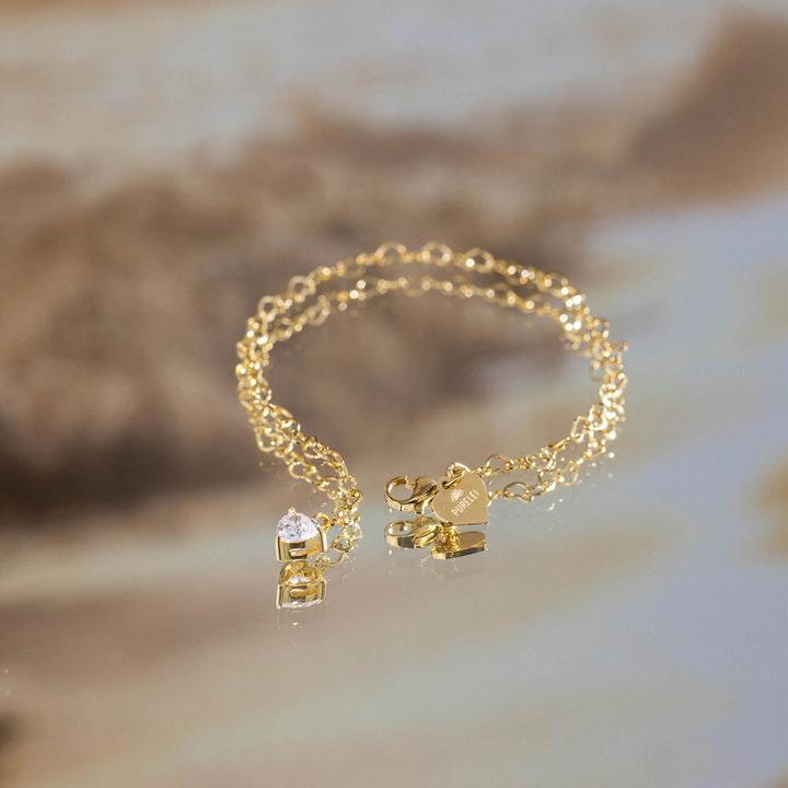 Image du produit Purelei Bracelet Endless Love doré (19 cm, Acier inoxydable plaqué or 18 carats)