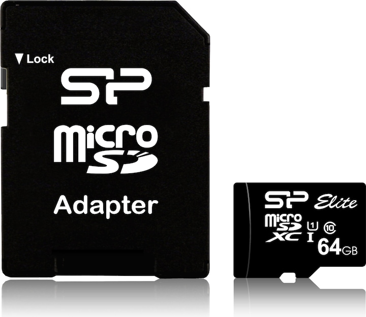 Silicon Power Elite UHS-I 64GB microSDXC Ad. SP064GBSTHBU1V10SP (64 GB, microSDXC, U1, UHS-I)