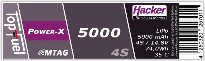 Actual product image Hacker LiPo Pack TF Power-X 4S MTAG (14.80 V, 5000 mAh)