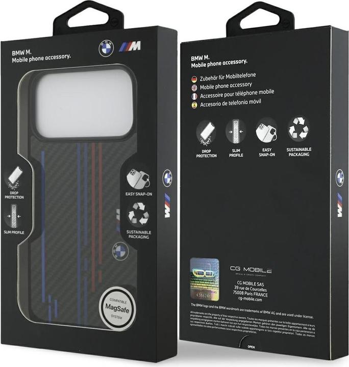 Actual product image BMW Case M Kevlar Lines & Logo MagSafe for iPhone 17 Pro Max black (Apple iPhone 17 Pro Max)