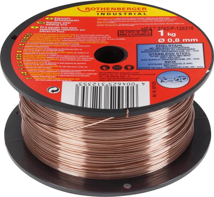 Rothenberger Fil à souder Industrial en acier inoxydable 0,8 mm / 1 kg