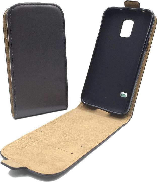 Produktbild König Design Handyhülle für Samsung Galaxy S5 Mini Schutztasche Wallet Cover 360 Case Schwarz (Samsung Galaxy S5 Mini)