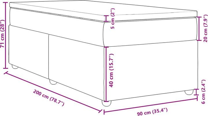 Image du produit vidaXL Boxspringbett (90 x 200 cm)