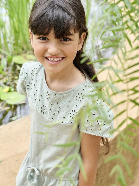 Image du produit Vertbaudet Mädchen Kleid mit Lochstickerei (98)
