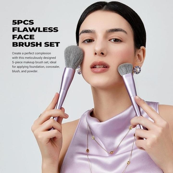 Actual product image Jessup Makeup Brushes Face Set - 5 Premium Synthetic Brushes (Set)