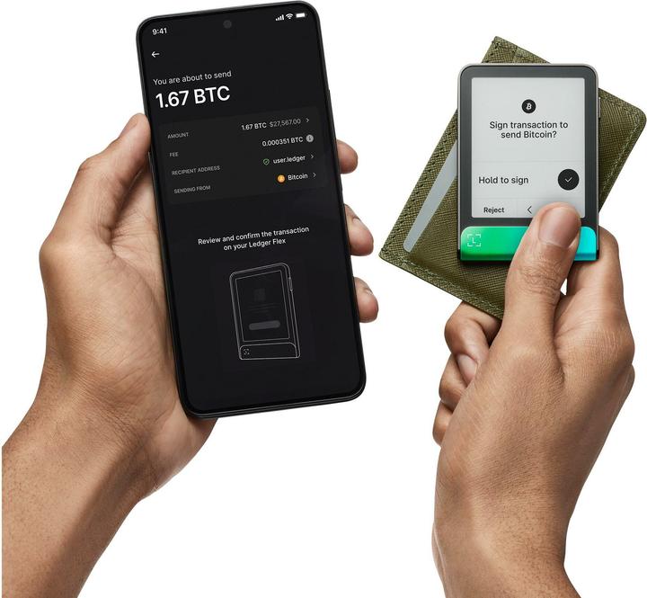 Actual product image Ledger Flex - Oxidate Green inkl.Recovery Key (Bitcoin, Cardano, Ethereum Classic)