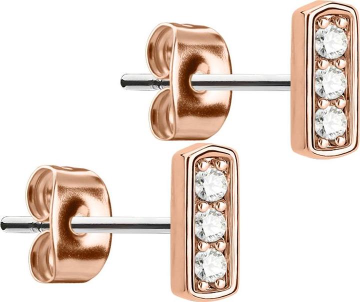 Immagine prodotto Star Piercing Orecchini a perno in oro rosa con tre cristalli (Ottone, Acciaio chirurgico 316L)