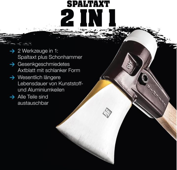 Produktbild Halder Spaltaxt/Schonhammer Superplastik Simplex Ø 50 mm, Hickorystiel & Stahlguss Gehäuse