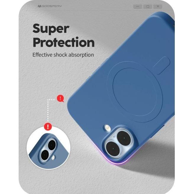 Thumbnail - Goospery Semi Silicone MagSafe Series (Apple iPhone 16 Pro), Smartphone Hülle, Blau