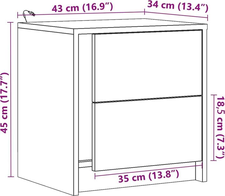 Immagine prodotto vidaXL Nachttisch (43 x 34 x 45 cm)