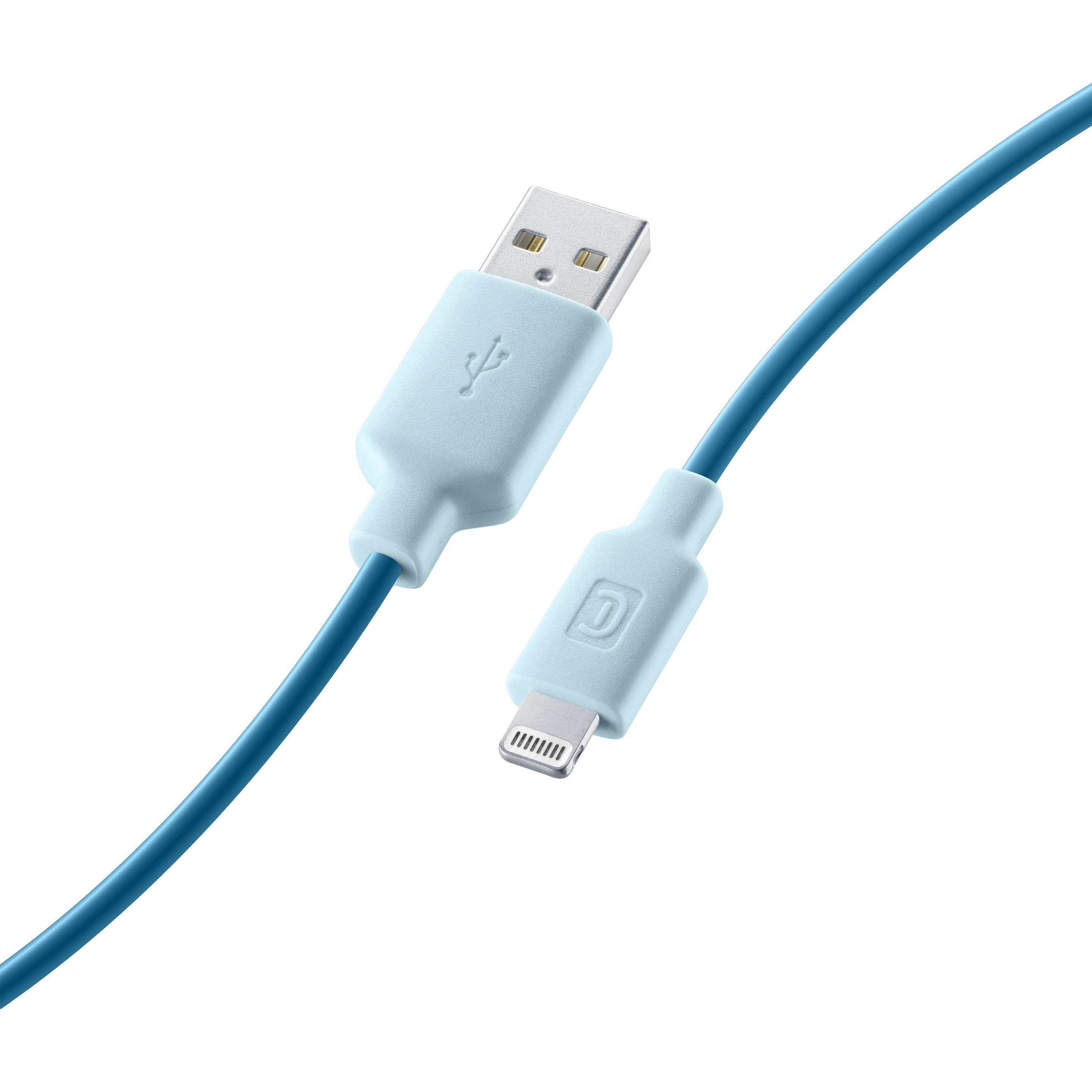Thumbnail - Cellularline Lade- und Datenkabel blau 100cm USB Type-A auf Apple Lightning USBDATAMFISMARTB (1 m, USB 2.0), USB Kabel