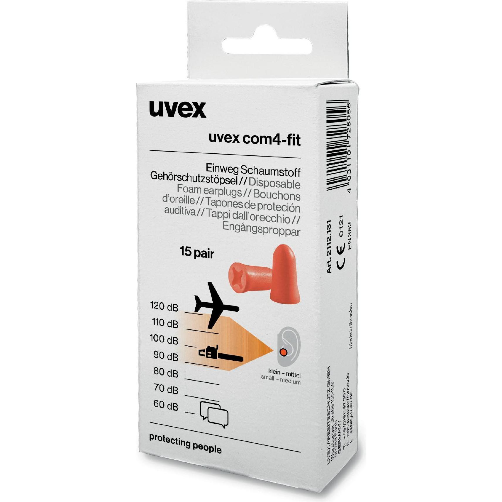 Uvex Safety, Gehörschutz, com4fit Gehörschutzstöpsel (15 x)