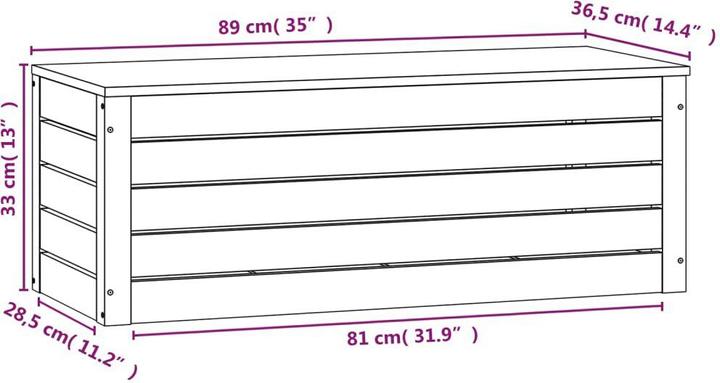 Immagine prodotto vidaXL Truhe Weiss 89x36,5x33 cm Massivholz Kiefer,Farbe