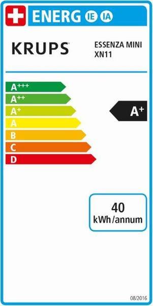 Energie-Label Krups Essenza Mini & Aeroccino 3 (NESPRESSO Original)