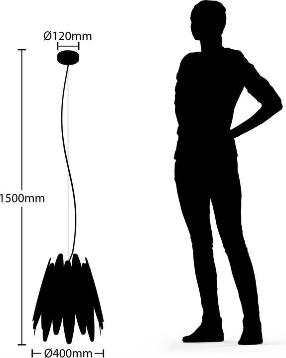 Actual product image Lucande Lounit pendant light Black/Gold (E27)