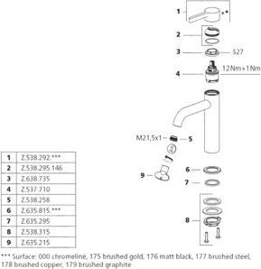 Image du produit KWC Mitigeur lavabo BEVO sans vidage - chrome