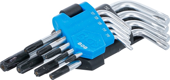 Produktbild BGS Winkelschlüssel-Satz kurz T-Profil (für Torx) mit Bohrung T10 - T50 9-tlg. (T-profil)