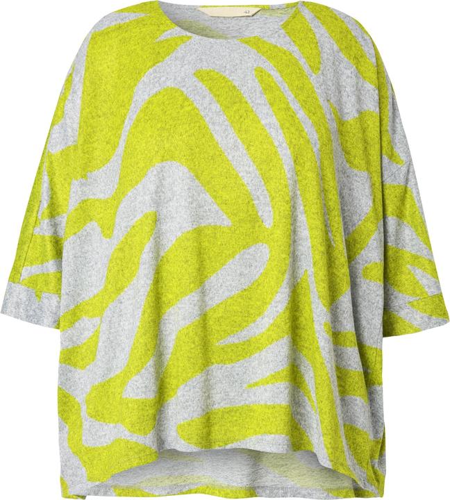 Actual product image Miamoda Damen grosse Grössen Pullover, oversized, Zebramuster, 3/4-Ärmel limette 42+ 836919402-42+ (42, 44)