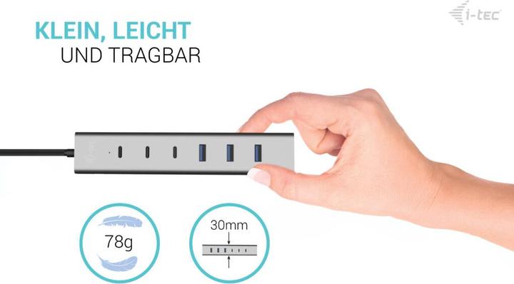 Produktbild i-tec Cahubmetal7 (USB-C, USB-A, 7 Ports)