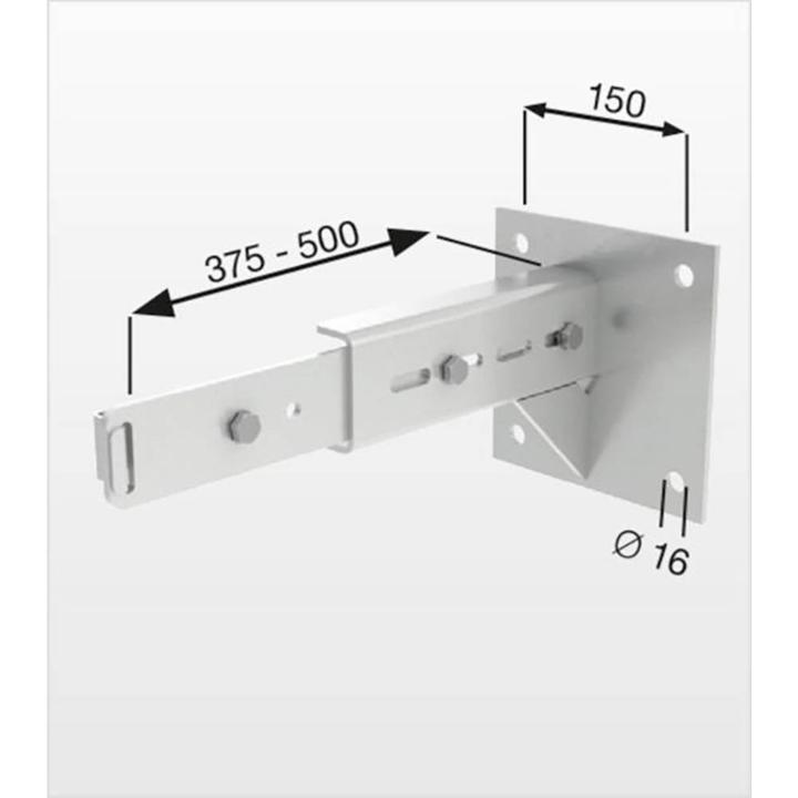Produktbild Munk Wandhalter m. Klemmbügel, verstellbar 375-500mm, Stahl verzinkt